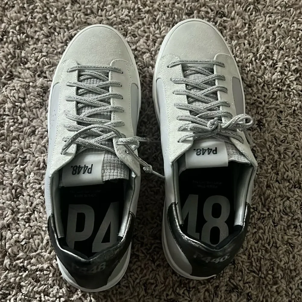P448 Thea Low Top Leather Lace-Up Platform Sneakers Size EU 40 US 9.5 - Picture 9 of 11